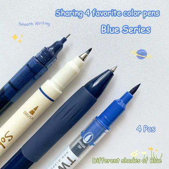 Bunte Gelstifte Kalligraphie-Stifte 0,5mm Feine Zeichenstifte Marker Retro Multi-Spitzen (4 Stück)