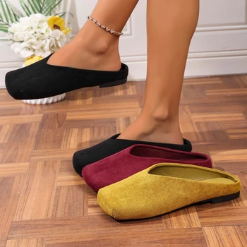 Slip-on-Flachmules für bequeme Träger, neue Sommer-Halbschuhe mit geschlossener Zehenpartie 2026