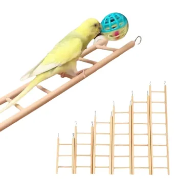 Haustier Vogel Hamster Kletterleiter, 1 Stück natürliches Massivholz Papageienspielzeug, Vogelkäfig