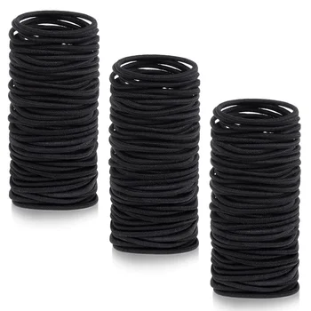Schwarze Gummibänder, kleine Haargummis, Gummibänder, kleine Haargummibänder, Zubehör, Pferdeschwanzhalter