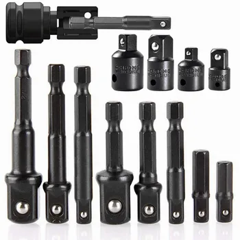 Schlagschrauber-Adapter- und Reduzierstück-Set, Verlängerungsset, Steckdosenbohrer-Adapter (12 Stück)