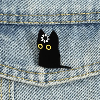 Black Cat Void Loading Emaille-Pins, Cartoon-Kätzchen-Memes, Broschen, Anstecknadeln, lustiger Tierschmuck