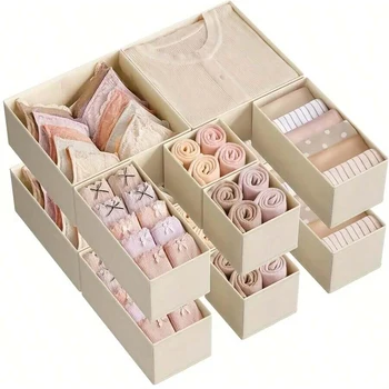 Faltbares 6/12-teiliges Unterwäsche-Organizer-Set • Harte Aufbewahrungsboxen für BH-Socken •