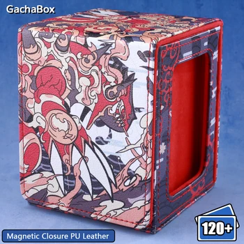 Groudon Kartenbox für 120+ Karten mit Schutzhüllen für PTCG TCG/YGO/TCGMTG, Tragbare