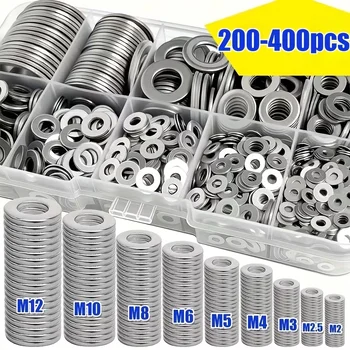 Flaches Unterlegscheiben-Set aus Edelstahl (M2-M12) - Heimwerker, industrielle Reparatur, Küchendekoration