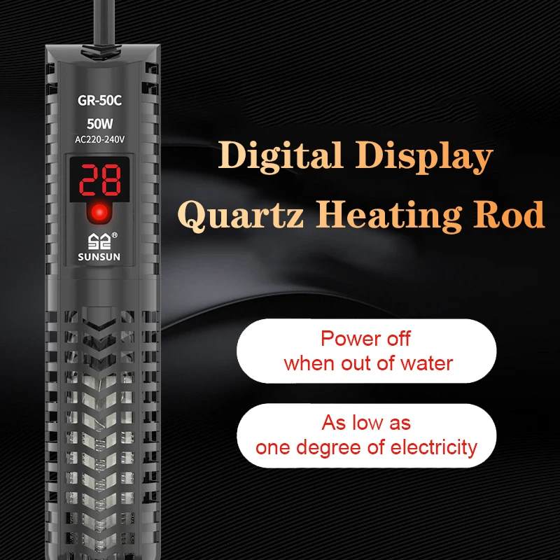 SUNSUN Aquarium Tauchheizung Aquarium Quarzglas LCD-Display