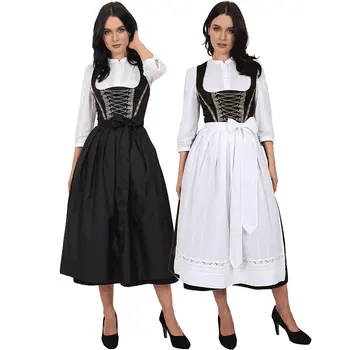Traditionelles Biermädchen-Kostüm Deutsches Oktoberfest-Kleid Halloween-Aufführungs-Maid-Cosplay-Kleider
