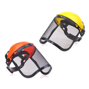 Garten Rasentrimmer Schutzhelm Hut mit Full Face Mesh Schutzmaske für Protokollierung Freischneider