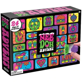 2026 NeeDoh Adventskalender Geschenk für Kinder 24 Tage 3D PVC Puppen Countdown Weihnachten 2026 Neujahr