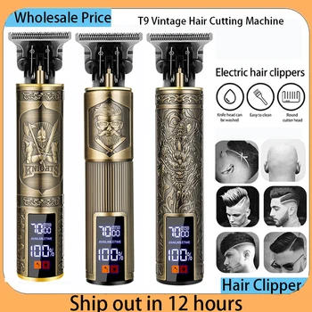 T9 Vintage Haar Clipper Tragbare Haar Schneiden Maschine USB Schnelle Lade Rasierer Barber Cordless Haar