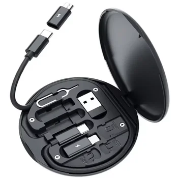 Tragbare multifunktionale Datenkabel-Aufbewahrungsbox, 60 W Schnelllade-Handyhalter, Ladekabel-Set