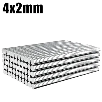 Leistungsstarker runder Magnet 4 x 2 mm für Kühlschrank, Büro, Heimwerken (120 Stück)