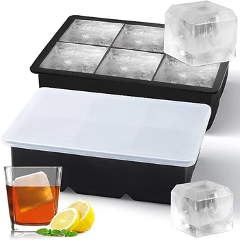 4/6/8/15 Grid Big Ice Tray Mold Giant Jumbo Large Food Grade Silikon Ice Cube Square Tray Mold DIY Ice Maker