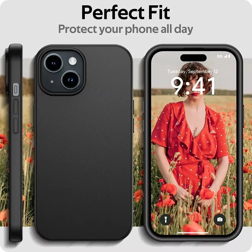 Luxuriöse matte Silikon-Softhülle für iPhone 16 15 14 Plus 13 – Bild 3