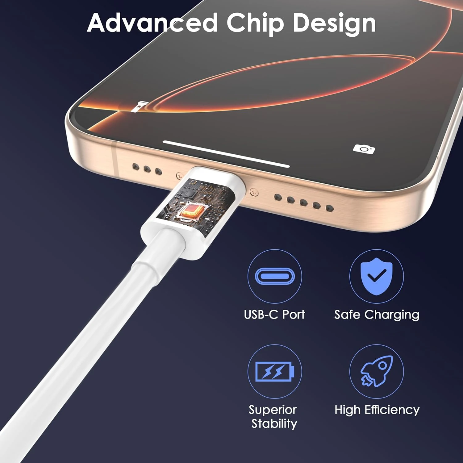 USB-C auf USB-C Kabel 60 W, 1,8 m, Schnellladen – Bild 4