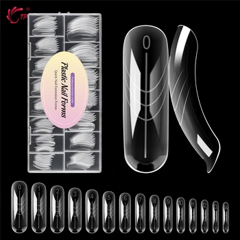 TP 150 Stück Lange Gebogene Sarg-/Stiletto-Nagelformen, Klare Nagelformen für Poly-Nagelgel