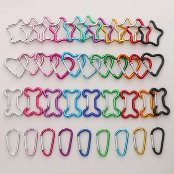 Karabiner Rock Aluminium Berg Schnalle Stern/Herz/D/Knochen Form Locking Verschluss Schlüsselbund