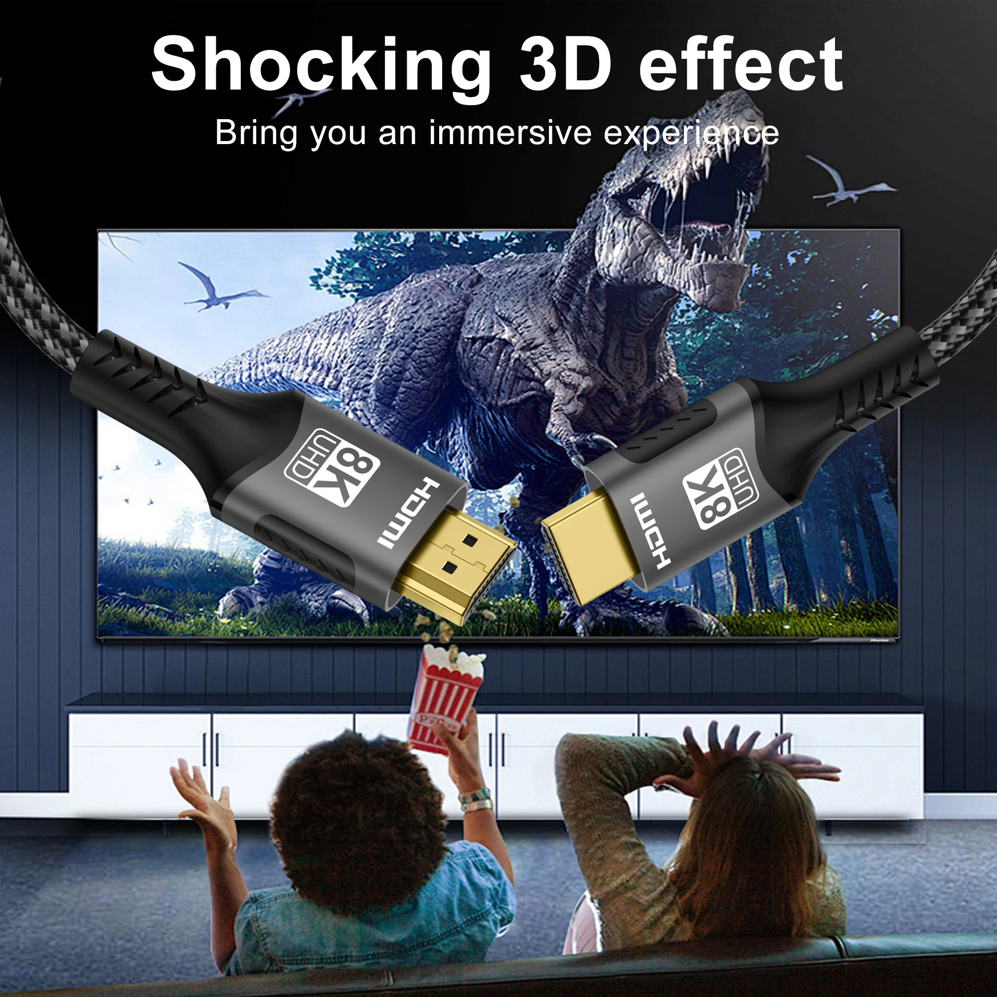 HDMI 2.1 Kabel 8K 60 Hz / 4K 120 Hz, 48 Gbit/s, ARC, HDR – Bild 2