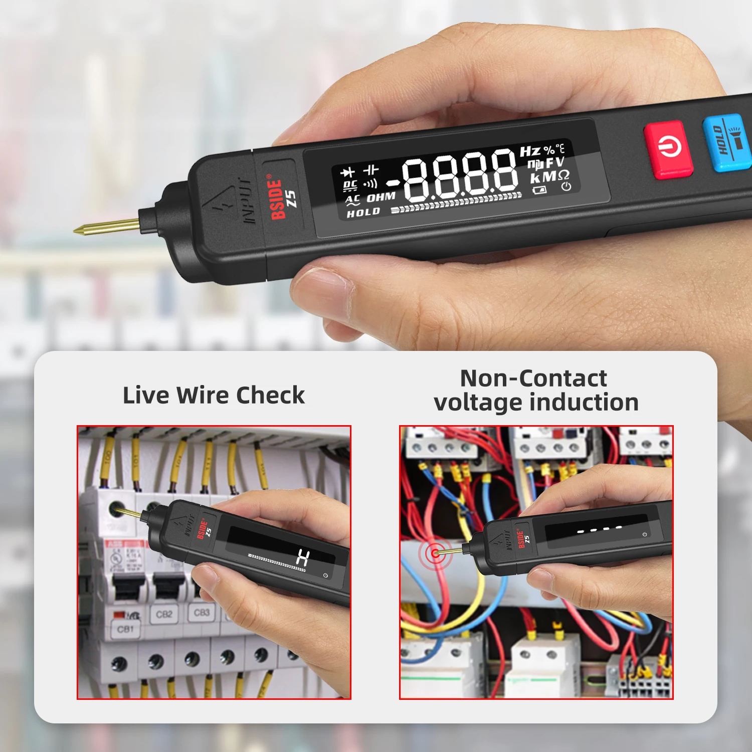 Bside digital multimeter smart pen tester autoranging 6000 dc – Bild 5