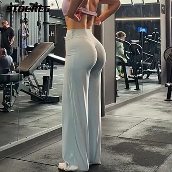 STOUREG Sporthose, gerade Beinhose, ultraweicher Butterstoff, Damen-Yogahose mit mittlerer Taille