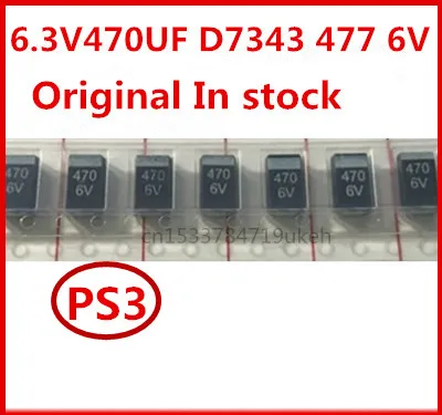 Original 20 Stück/6,3 V470 UF 477 470 UF 6 V D7343 PS3 D