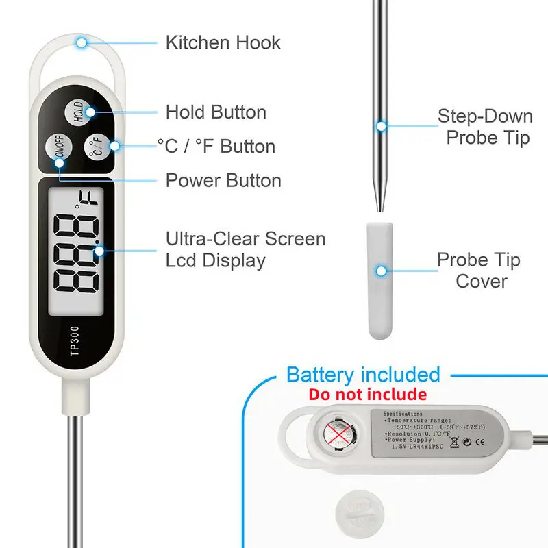 Lebensmittelthermometer TP300 Digitales Küchenthermometer zum – Bild 4