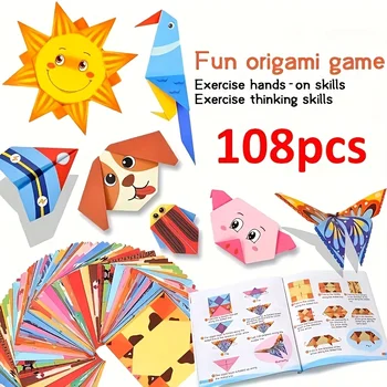 Kreatives Origami-Set - 54 Einzigartige Designs Geeignet für DIY-Bastelarbeiten (108 Stück)