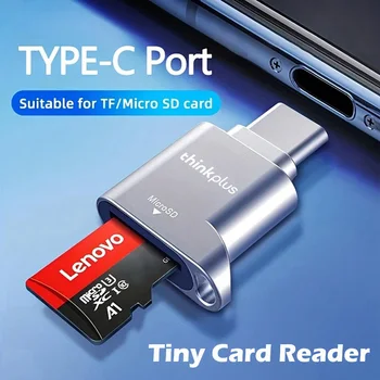 Lenovo Thinkplus USB C Typ-C Micro SD Kartenleser Speicherkarte Mini Metall TranFlash Adapter TF Kartenleser