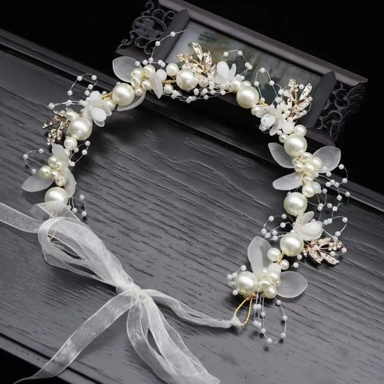Hochzeitsaccessoire Braut Krone Haar Kristall Schmuck Tiara – Bild 3