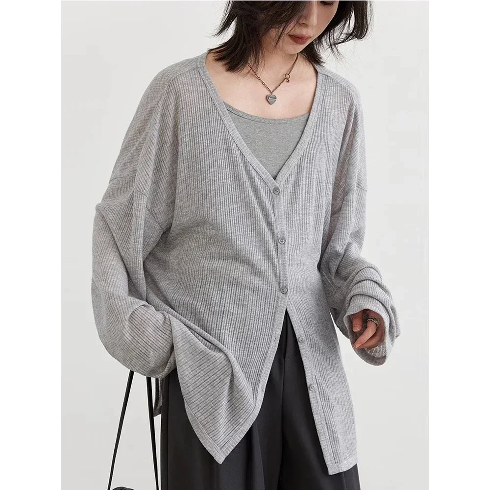 CHIC VEN Damen-Cardigan Neu V-Ausschnitt Langarm Damen-Shirt – Bild 6