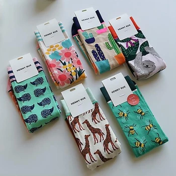 Mode Bunte Frühling Herbst Strumpf frauen Socken Anlage Igel Slothsi Baumwolle Socken Persönlichkeit Gerade