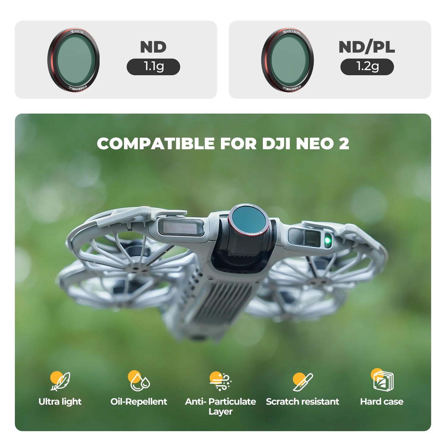 Freewell 3er-Pack Magnetfilter-Kompatibilität DJI Neo 2 – Bild 4