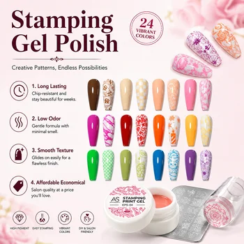 Stempelgel Neue Farben Stempelgel Rot Schwarz Weiß Lila Blau Abziehbarer UV-Lack für Nagelstempelplatte