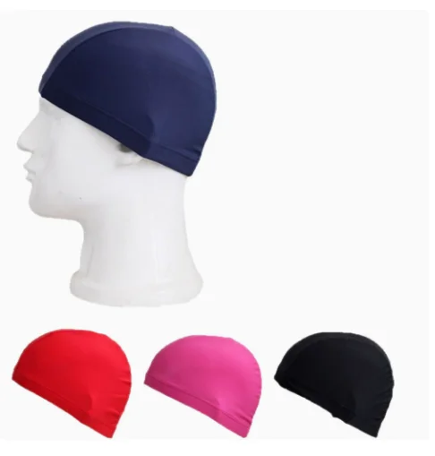 Bade kappe elastische Nylon Ohr schutz lange Haare Pool kappe – Bild 5