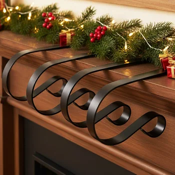 Strumpfhalter für Mantel, 2/4er-Pack Weihnachtsstrumpfhalter, Mantelklammer, Kaminhaken, Aufhänger