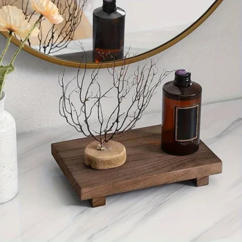 Holz Badezimmer Tablett Sockel Ständer Badezimmer Dekor Dekorative Holz Riser Küche Seifenschale Halter