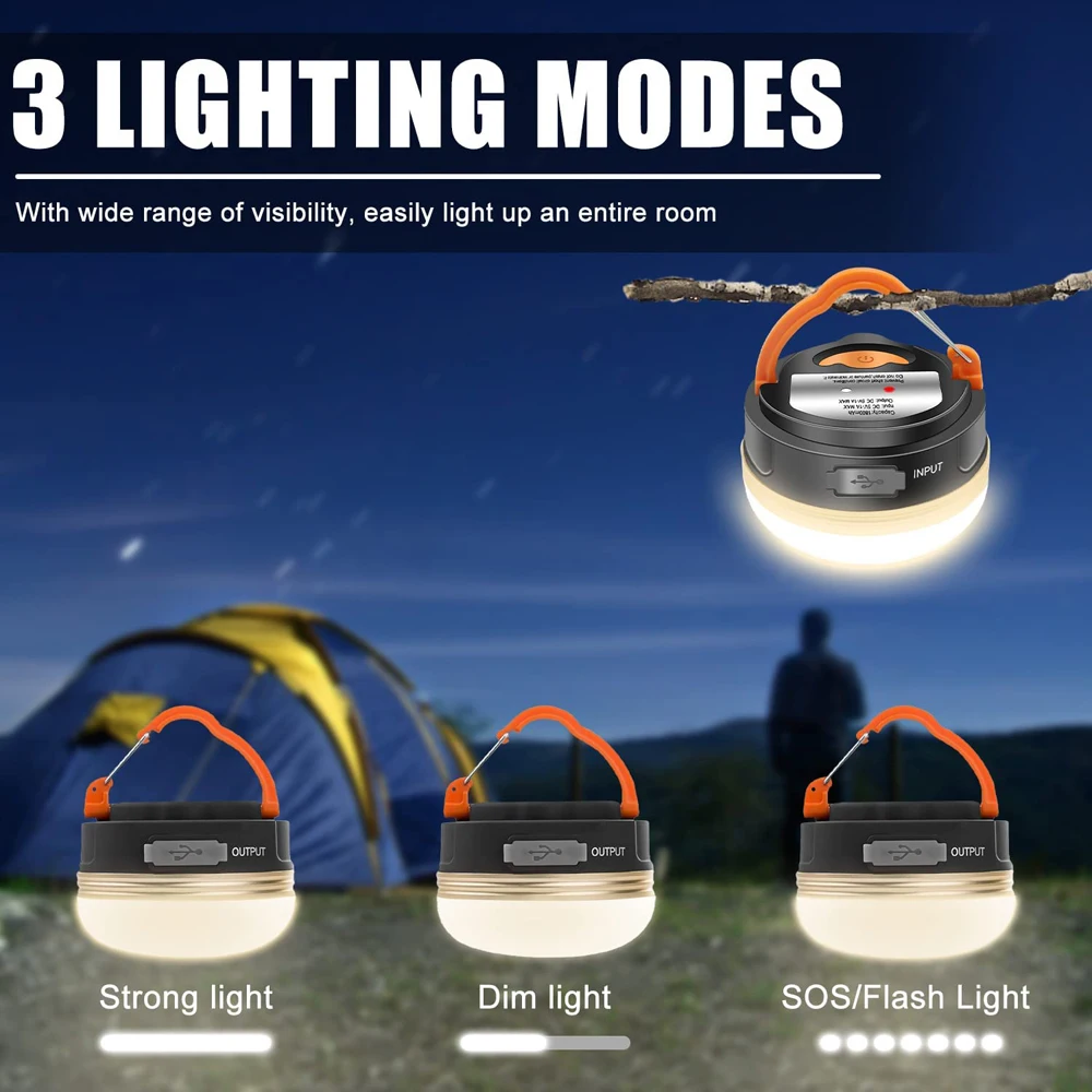 Camping-Laterne 10 W, 1200 mAh, USB-aufladbar – Bild 2