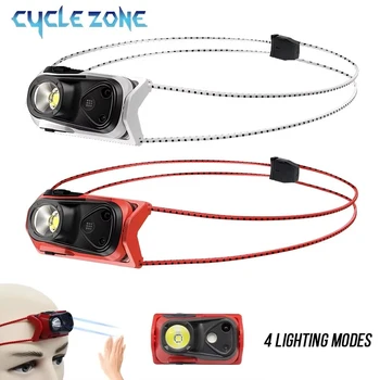 Tragbare XPG-Scheinwerfer-Sensor-Stirnlampe, Mini-Taschenlampe, USB wiederaufladbar, hohe Helligkeit, 4 Modi