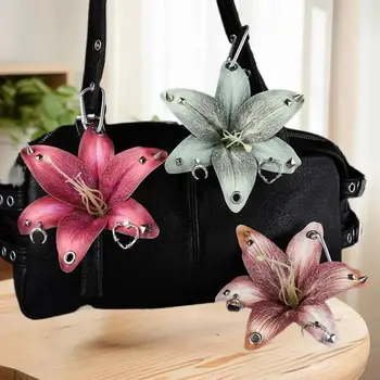 Simulation Blume Orchidee Lilie Schlüsselanhänger Rucksack Dekoration Bunte Blume Tasche Anhänger Handgemachte