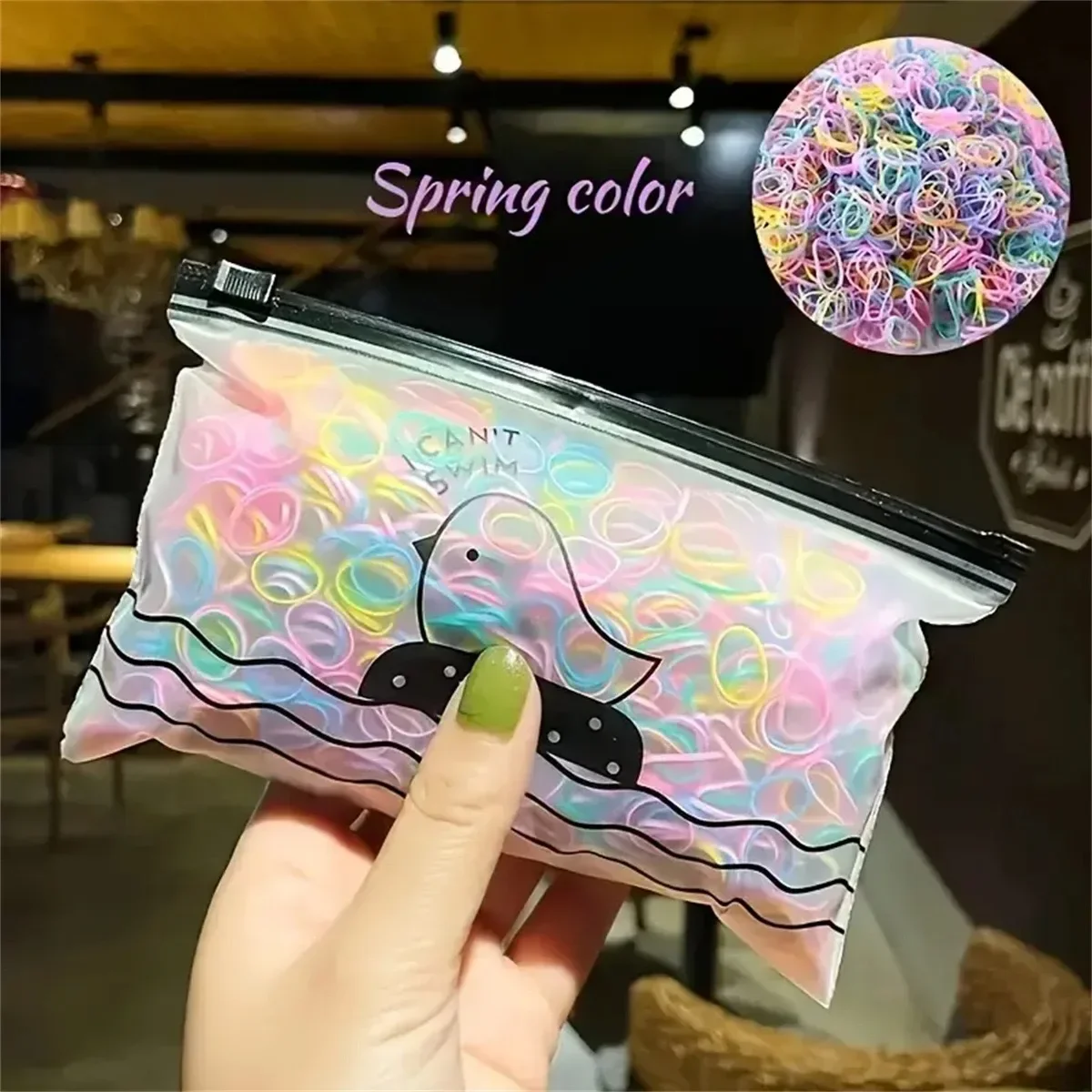 1000PCS Mädchen Bunte Einweg Gummiband Haar Krawatten – Bild 4