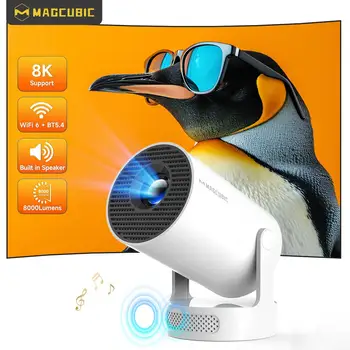 Magcubic-Projektor Android 14 8K 1280 * 720P HY300 Pro + Dual Wifi 290ANSI 180 ° flexibler tragbarer