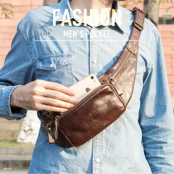Luufan verrückte Pferd Leder Herren Hüft tasche Mini tägliche Gürtel tasche Rindsleder Gürtel tasche männliche
