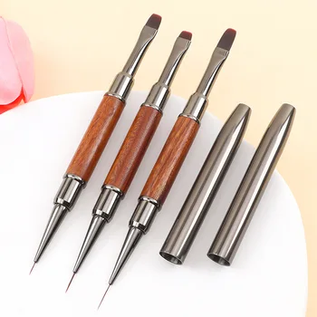 Doppel-ende Nagel Stift Pinsel Kleber Phototherapie Stift UV Gel Liner Pinsel Dual Ende Acryl Nail art Malerei