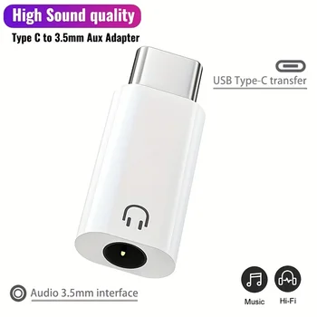 Typ-C zu 3,5mm Klinke AUX Audio-Adapter für iPhone 15-17 Pro Max Typ C zu 3,5mm mit Mikrofon für Samsung