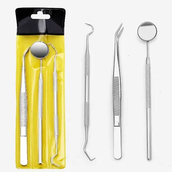 Dental Werkzeug Set Dental Spiegel Oral Scope Pinzette 3 stücke Edelstahl Zähne Reinigung Werkzeug Oral Zahn