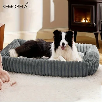 Orthopädisches Plüsch-Hundebett - Matratze mit hochelastischer Unterstützung für alle Jahreszeiten