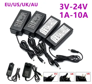 DC 5V 12V 24V Netzteiladapter AC110-240V 1A 2A 3A 5A 6A 8A 10A 3V 6V EU US UK AU Universal-Netzteil