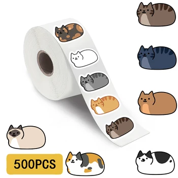 Kawaii Cartoon Katze Tuo Roll Aufkleber Skateboard Laptop Gepäck Scrapbook Coole Handy Geschenk (500 Stück)