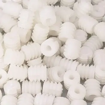 0.34 "x 0.39" Kunststoff dübel tragbare weiße Scharnier Dübel Einsätze Mutter Kit Bad Küche (100 Stück)
