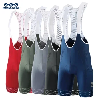 KEMALOCE Herren-Radtrikot-Shorts, einfarbig, Blau und Schwarz, 5D-Gel-Polsterung, Mountainbike-Shorts
